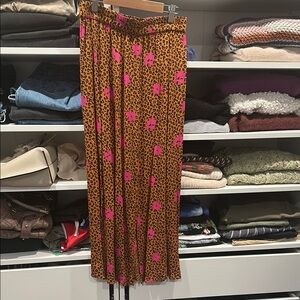Elodie Brown Tan Pleated Maxi Skirt Resort Wear